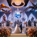 Sci fi fantasy wedding The ceremony combines elements fromdif Royalty Free Stock Photo