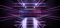 Sci Fi Futuristic Concrete Reflective Triangle Metal underground Corridor Tunnel hallway Glowing Laser Neon Led Purple Blue