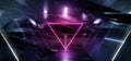 Sci Fi Futuristic Concrete Reflective Triangle Metal underground Corridor Tunnel hallway Glowing Laser Neon Led Purple Blue