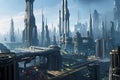sci-fi futuristic cyberpunk urban skyscrapers
