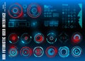 Sci-fi futuristic hud blue dashboard display virtual reality technology screen Royalty Free Stock Photo