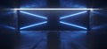 Sci Fi Futuristic Neon Glowing Blue Laser Lines Reflective Concrete Grunge Dark Night Show Stage Entrance Garage Underground Retro