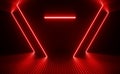 Sci Fi Futuristic Red Neon Laser Beam Electric Glow Technology Illustration 3d Rendering