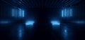 Sci Fi Futuristic Studio Stage Dark Room Underground Warehouse Garage Neon Led Laser Glowing Pantone Classic Blue Beams On