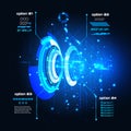 Sci fi Futuristic user interface, infographics, HUD, technology vector background Royalty Free Stock Photo