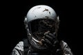 Horror concept of dead astronaut in space with broken helmet