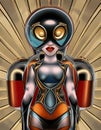 Sci-fi humanoid female AI illustration