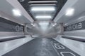 Sci-Fi Laboratory Spaceship Corridor- Futuristic Interior Royalty Free Stock Photo
