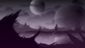 Sci Fi Landscape on Purple Planet