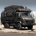 Sci-fi Landscape: Truck Full Of Equipment Concept Art