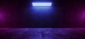 Sci Fi Modern Elegant Futuristic Cyber Neon Led Studio Big Panel Lights Blue Purple Glowing Lights On Dark Empty Grunge Concrete