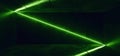 Sci Fi Modern Elegant Futuristic Neon Diagonal Uranium Toxic Green Glowing Laser Neon Tube Line With Reflection On Grunge Concrete