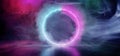 Sci Fi Modern Futuristic Smoke Neon Circle Shaped Tube Gradient