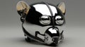 Sci-fi Mouse With Chrome Finish And Robot Head Helmet Design