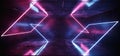 Sci Fi Neon Abstract Purple Blue Pink Glowing Rectangle Tube Shapes Lasers In Dark Empty Grunge Concrete Room Background