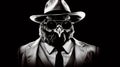 Sci-fi Noir: Eagle Detective In Glasses And Hat