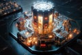 Sci-Fi Nuclear Core: Futuristic Reactor & Control Systems, generative ai