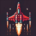 Sci-Fi Pixel Fighter Royalty Free Stock Photo