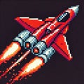Sci-Fi Pixel Rocket Royalty Free Stock Photo
