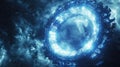 Sci fi portal opening wormhole in deep space Royalty Free Stock Photo