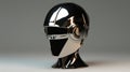 Sci-fi Robot Head Helmet With Chrome Finish