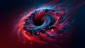Sci-fi black hole vortex with energy particles Royalty Free Stock Photo