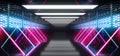 Sci FI Ship Neon Fluorescent Tube Modern Futuristic Retro Glowing Purple Ultraviolet Blue In Dark Reflective Metal Grill Mesh