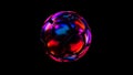Sci-fi soccer ball in futuristic cyber colors. 3d illustration