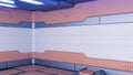 Sci-Fi space station corridor interior 3d rendering Royalty Free Stock Photo
