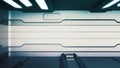 Sci-Fi space station corridor interior 3d illustration Royalty Free Stock Photo