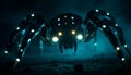 Sci-fi spider robot, futuristic technology concept, Stock Photo, Generative AI