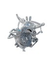 Sci-fi steel silver heart 3d rendering