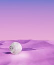 Sci-Fi surreal dunes with moon in dreamy desert. 3d render, 3d illustration.