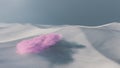 Sci-Fi surreal dunes with pink cloud in dreamy desert. 3d render, 3d illustration.