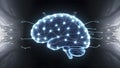 Sci-Fi Tech Art Glowing Digital Neural Network Rendering