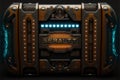 Sci-fi technology cyberpunk monitor interface mechanical device indicator texture illustration design