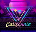 Retro Wave Sunset Royalty Free Stock Photo