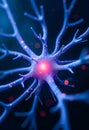 A Sci-Fi Visualization of Bioluminescent Neurons and Synaptic Networks