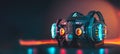 Sci fi VR Headset banner, futuristic background, virtual reality helmet, Generative AI