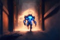 In the sci-fi world, a strange beast sprints down a dark alleyway