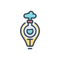 Color illustration icon for Sci, science and knowledge