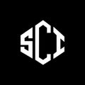 SCI letter logo design with polygon shape. SCI polygon and cube shape logo design. SCI hexagon vector logo template white and Royalty Free Stock Photo