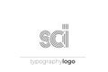 SCI modern geometric typography logo Royalty Free Stock Photo