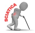 Sciatica Pain Indicates Vertebral Column And Back 3d Rendering