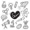 Chemistry and science icons set, vector illustration Royalty Free Stock Photo