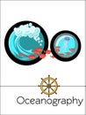 Science alphabet flash card letter O is for Oceanography. Royalty Free Stock Photo
