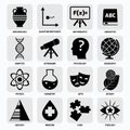 Science areas icons black