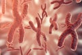 Science background with Chromosomes. Medicine scientific concept. 3d rendering Royalty Free Stock Photo