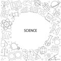 Science background from line icon.