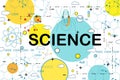 Science background. Linear dna concept STEM line vector design Website Banner.